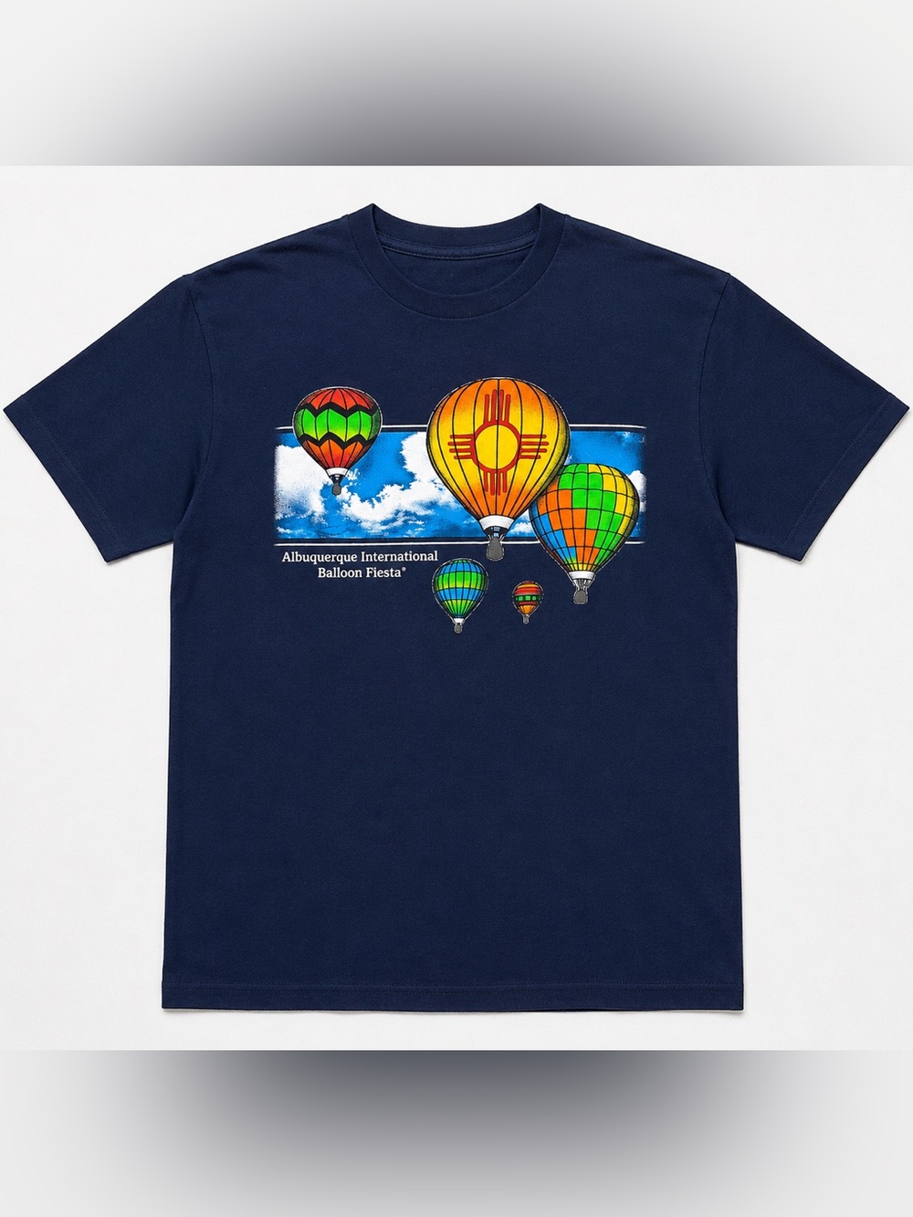 Albuquerque Balloon Fiesta Hot Air Balloon T-Shirt Adult M (Estimated) Navy Blue